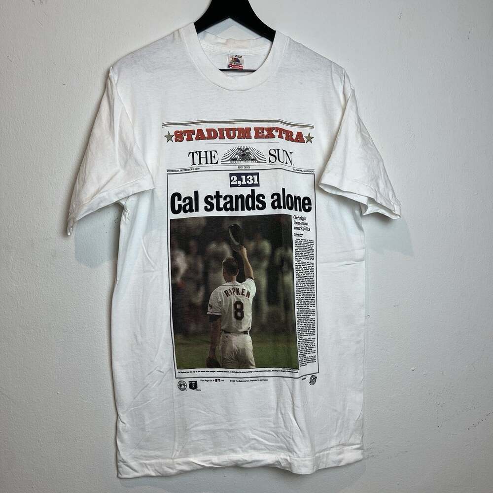 Vintage Vtg 1990s 90s 1995 Baltimore Orioles The Sun Newspaper T-shirt L Large